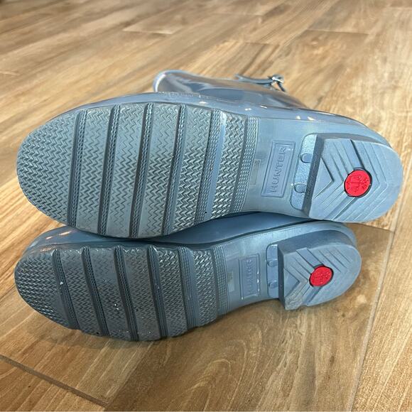 Hunter Original Back Adjustable Tall Gloss Boot Women's Size 8 Blue - Picture 5 of 14